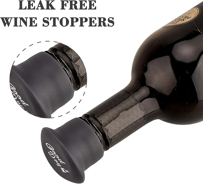 Whaline 8 Pack Funny Silicone Wine Stoppers, Reusable Wines Accessories and Wine Gifts with a Funny Saying for Wines Beer Bottles