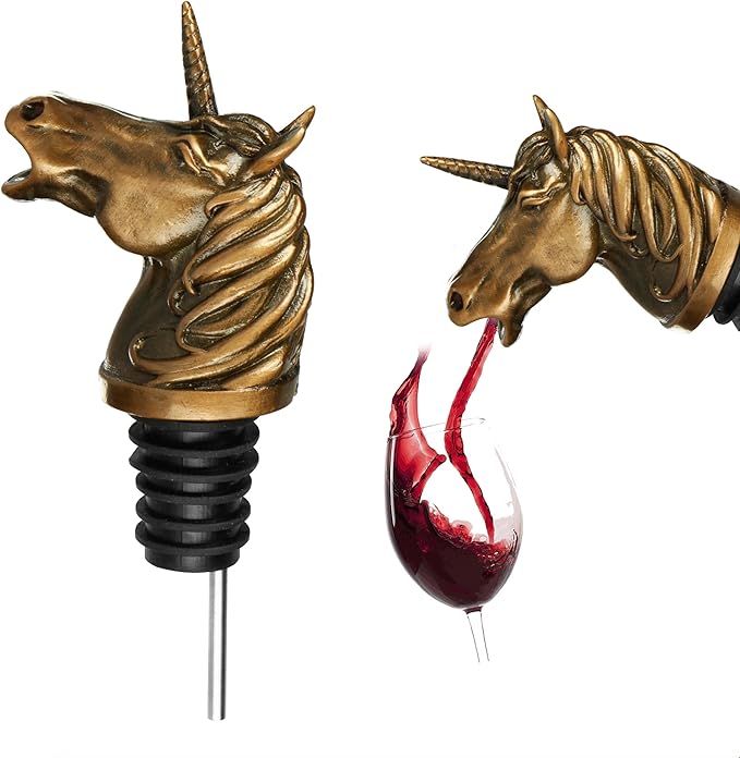 Pour People's Market Unicorn Wine Aerator - Decanter Pour Spout - Wine Accessories - Red Wine - Liquor - Great for Halloween and Wine Parties - Unique Goth or Christmas Gift for Wine Lovers