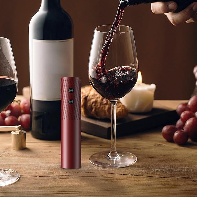 Cordless Electric Corkscrew – Rechargeable Champagne Opener Wine Tool | Sleek Auto Cork Remover for Bottles, Effortless Wine Opening Gadget for Entertaining, Dinner, Restaurants, Modern Home Bar