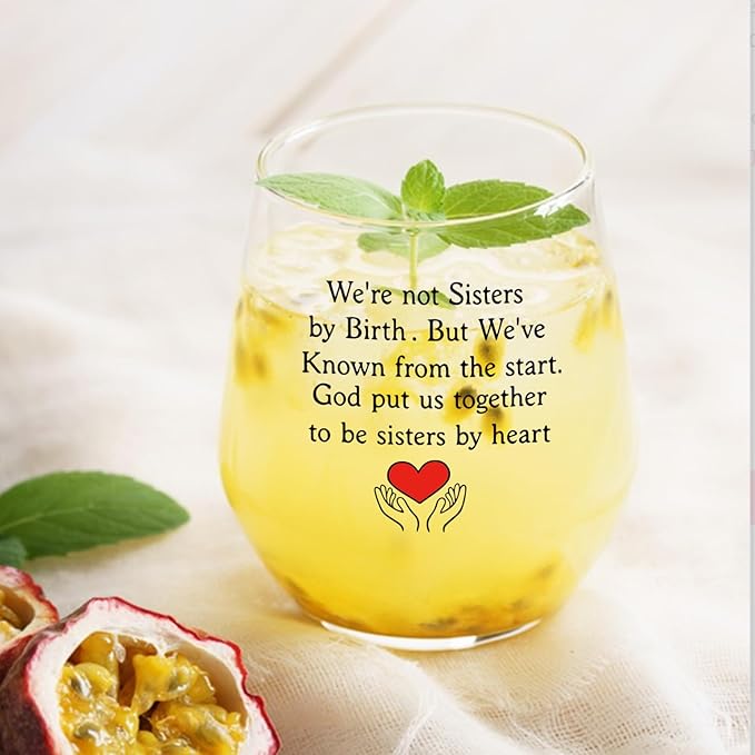 Friend Gifts,We Never Walk Alone,Friendship Gift,Birthday,Christmas Big Sister Gifts for Girls Women Sister in Law Wine Glass