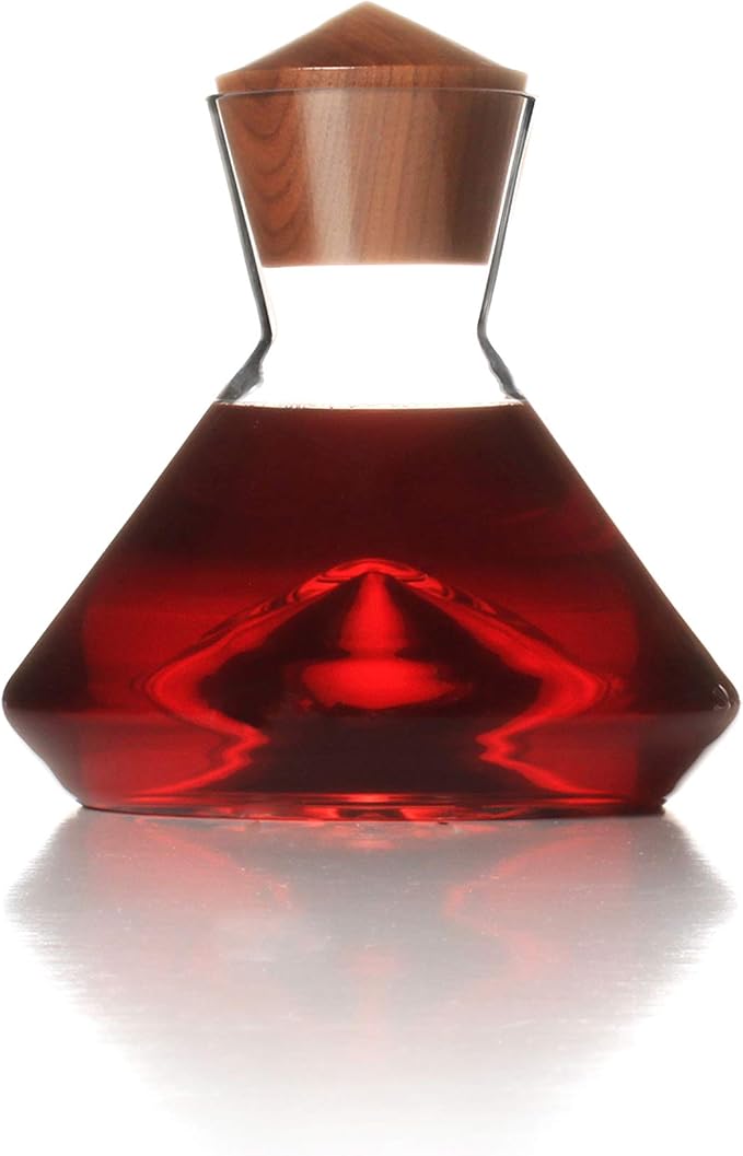 Sempli Monti Mini Wine Decanter - Elegant Hand Blown Decanter with Built-in Glass Aerator, Small Wine Carafe, Lead-Free Crystal, Ultra Clear, Wine Gifts & Wine Accessories - 25.3 oz