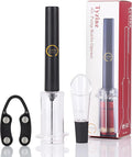 Air Pressure Pump Bottle Opener With Foil Cutter And Aerator Pourer,Simple Cork Remover,Efficient Corkscrew Bottle Opener,Great For Wine Lovers,Perfect Wine Gift. (Black 3 set)