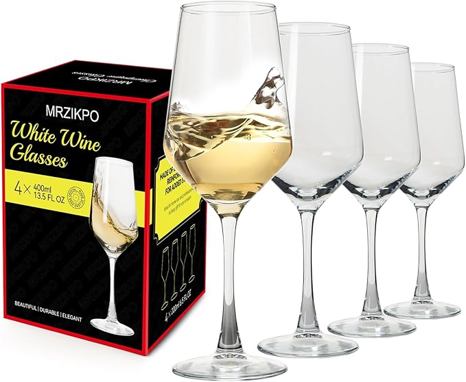Wine Glasses Set of 4,13.5 oz/400ml Clear Red/White,Wine Glasses for Party, Wedding and Home,Premium Glasses Hand Blown,Long Stem,Daily Use.