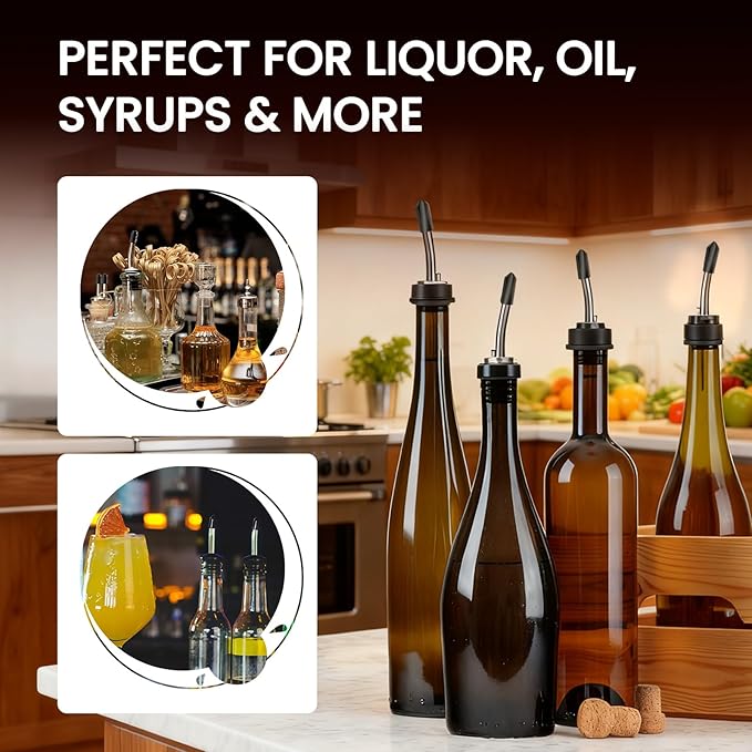 300PCS Pourers Dust Covers, Rubber Liquor Bottle Spout Caps, Olive Oil Wine Pour Spout Covers for Bar, Kitchen, Restaurants