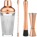 Cocktail Shaker Set - Bartender Shaker Kit with Mixing Tools & Stainless Steel Strainer, Premium Bar Tool Set for Crafting Martinis & Whiskey Cocktails (Rosegold)