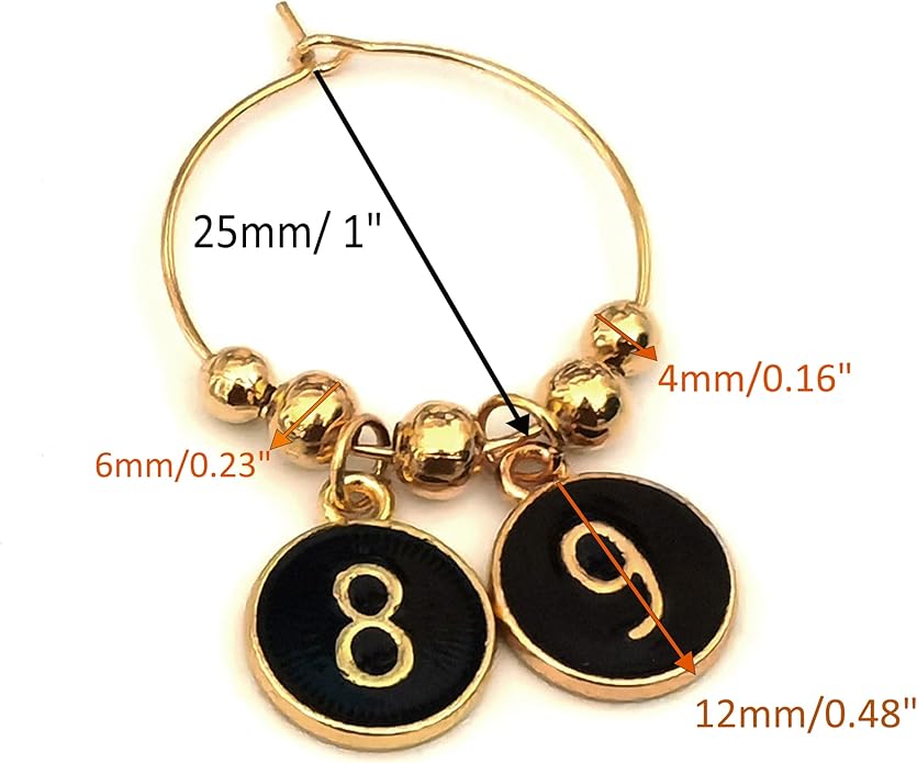 Number Wine Glass Charms - 2 Set of 20pcs Round 0-9 Figures Number Wine Charms for Stem Glasses - Tasting Party Supplies Drink Markers Cup Glass Charm Rings