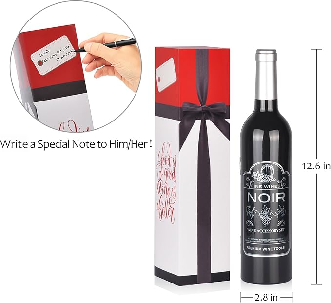 Solaris Wine Accessories Gift Set, 5-Piece Deluxe Corkscrew Opener with Elegant Gift Box - Perfect Party Wine Gift for Wine Lovers, Elegant Gift for Her