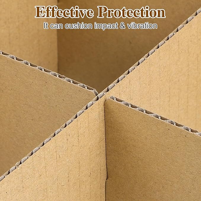 2PCS Moving Box Dividers, Cardboard Glass Packing Kit for Glasses and Dishes, Corrugated Dish Storage Organizer for China Plates and Wine Glass, 16 Cell Grids, 13.17 x 3.14 Inch