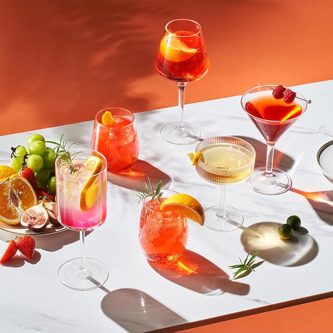 Unbreakable European Style Plastic Crystal, Stemmed Wine Glasses | Set of 8 | Acrylic Tritan Drinkware, Unbreakable Clear Color Shatterproof BPA-free, Reusable, Floating Pool & Indoor & Outdoor, 18oz
