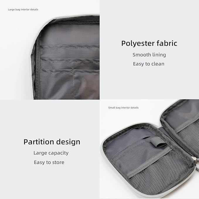 TOPASION First Aid Bags Empty, Travel Medicine Bag, Medical Supplies Organizer Bag, Portable Kit for Traveling, Car, Home, Camping, Office, Hiking, Outdoor (Oxford Grey)