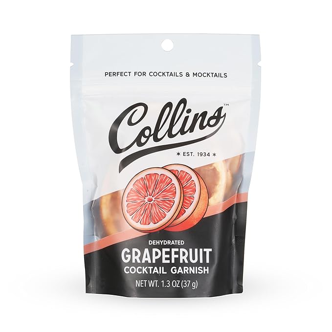 Collins Dehydrated Grapefruit Cocktail Garnish Slices, 1.3 oz – Ideal for Palomas, Gin & Tonics, Mocktails & Culinary Creations – Premium Drink & Food Garnish – 1.3 oz
