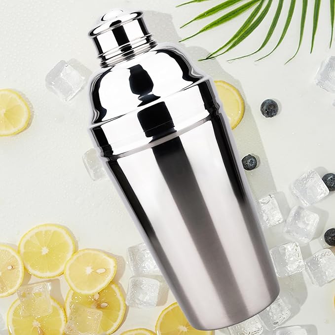 60oz Large Cocktail Shaker, Stainless Steel Bartender Professional Drink Shakers with Built-In Strainer, Martini Shaker Bar Home Mixology Tool, Sliver Large Drink Mixer Bartending Tool