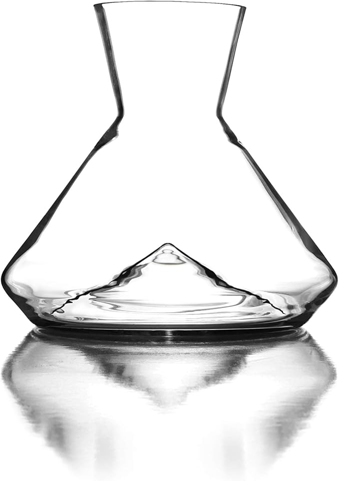 Sempli Monti Mini Wine Decanter - Elegant Hand Blown Decanter with Built-in Glass Aerator, Small Wine Carafe, Lead-Free Crystal, Ultra Clear, Wine Gifts & Wine Accessories - 25.3 oz