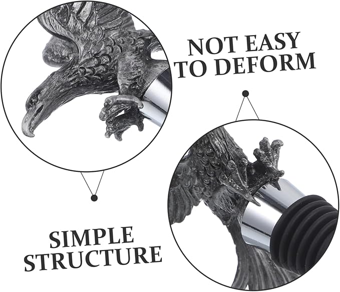 Eagle Wine Bottle Stopper Reusable Zinc Alloy Wine Sealer for Parties and Events Decorative Eagle Design