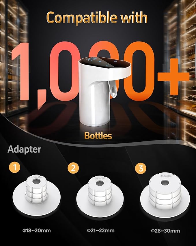 Fathers Day Gift|World Cup Viewing Party Supplies,5-in-1 Electric Wine Decanter & Smart Liquor Dispenser,Automatic Aerator&Pourer with 1-999ml Precision Dosing|Gift for Men,Dad,Whiskey Lovers(White)