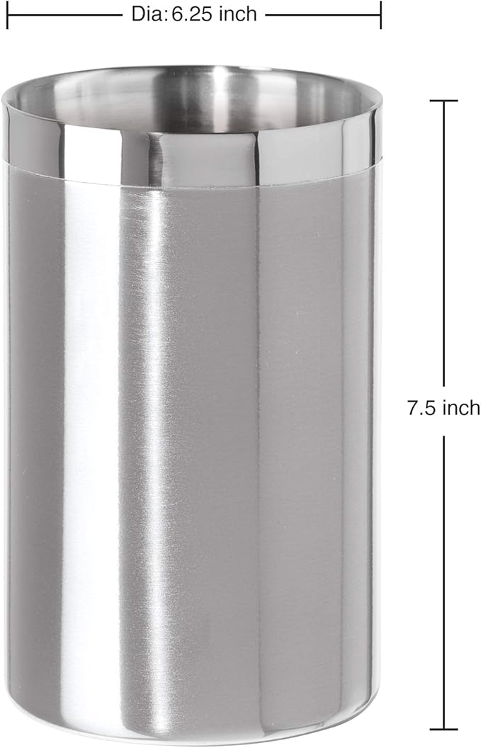 OGGI Stainless Steel Double Wall Wine Cooler - Insulated Tabletop Wine Chiller for White Wine & Champagne, Fits Most Standard Sized Bottles