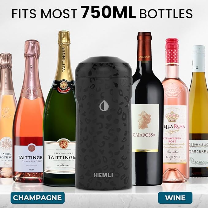 Wine Bottle Chiller Insulator Sleeve, Keeps Wine and Champagne Cold for 12 Hours, Vacuum Insulated Wine Bottle Cooler