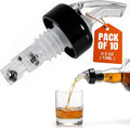 Measured Pourer - Liquor Bottle Pourers - Collared -(10pk) Made 100% In The USA. Bar Spouts That Don't Leak - No Cracks, Just A Perfect Cocktail Pour Everytime. Great for Wine Too! (.50oz)