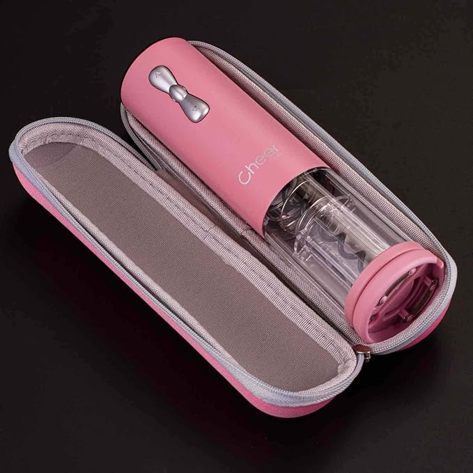 CHEER Electric Wine Opener with USB Rechargeable Lithium Battery with Foil Cut, Carrying Bag (Pink)