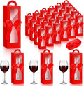 Ctosree 24 Pcs Tumbler Gift Box with Handle for 12oz 16oz 20oz 30oz Clear Wine Glass Gift Box Sublimation Tumblers Heat Press Blanks Bottle for Christmas Wrapping Packaging (Red)