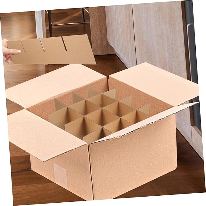 Cardboard Box Dividers for Glass Packing Protective Divider Kit for Dishes and Wine Sturdy Shock-resistant Packing for Moving and Shipping