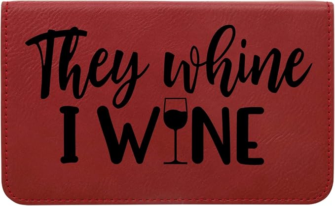 Leatherette 2-Piece Wine Tool Set - They Whine I Wine (Rose w/Black)