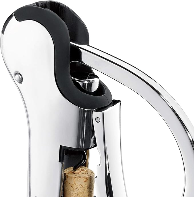 Stainless Steel Wine Opener Compact Vertical Corkscrew Wine Bottle Opener with Foil Cutter