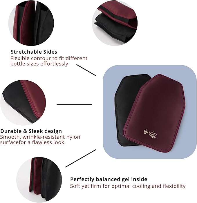 Wine Cooler Sleeve Duo Pack - Perfect for Wine & Champagne Lovers, Multicolor with Classic Black & Rich Burgundy, Stretchable, Flexible, Durable Design, Champagne Cooler Bag - Velfli