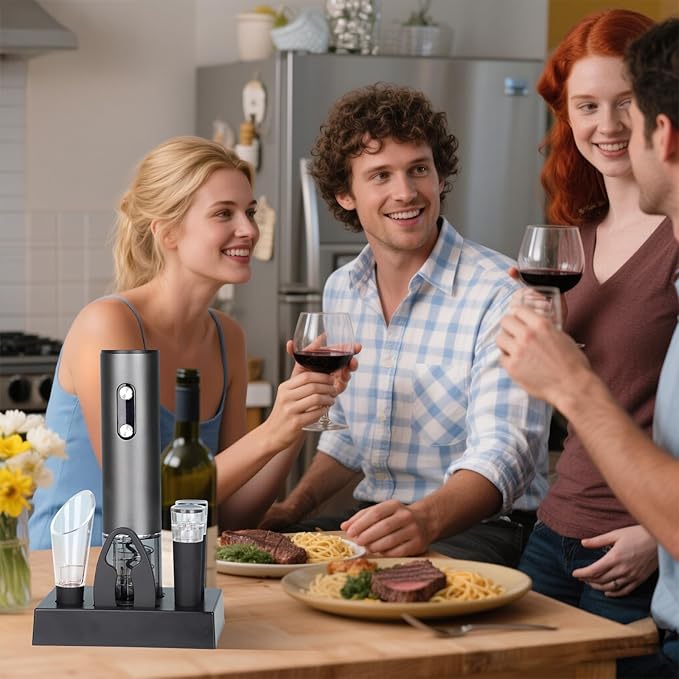 Electric Wine Bottle Opener - NUCOKRS Corkscrew Remover Easy to Use for Wine Lovers Home Kitchen Party Wedding