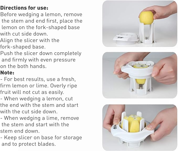 Lemon/Lime Slicer, to Garnish Food Drink - Stainless Steel Lime Cutter | Lemon Wedge Cutter for Perfect Lime Slices rebanador de limon - Chelda Lemon Salt and Tequila