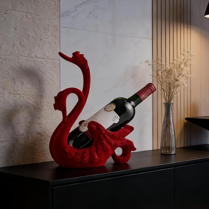 XINXUAN Swan Couple Wine Bottle Holder Countertop, Gifts for Women, Wine Lovers, Decor for Kitchen, Wine Gifts for Women, Ornament Display Stand