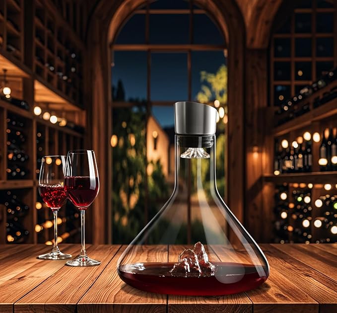 Wine Decanter, Wine Carafe, Red Wine Decanter,100% Lead-free Crystal Glass, Wine Hand-held Aerator, Wine Gift, Wine Accessories