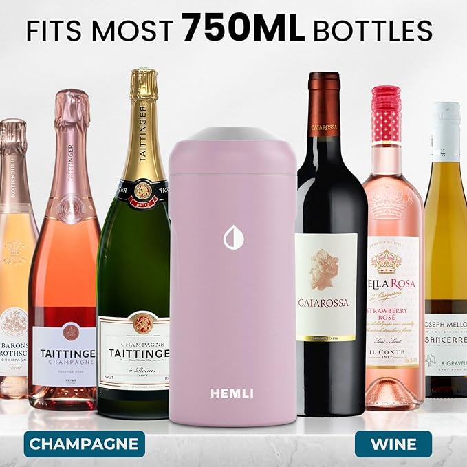Wine Bottle Chiller Insulator Sleeve, Keeps Wine and Champagne Cold for 12 Hours, Vacuum Insulated Wine Bottle Cooler