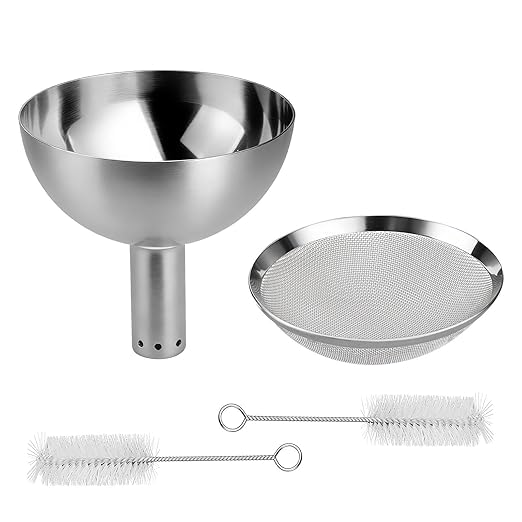 Wine Aerator Funnel with Sediment Strainer, Stainless Steel Wine Decanter with Filter, Wine Shower Funnel, Gift for Wine Lover (Silver)