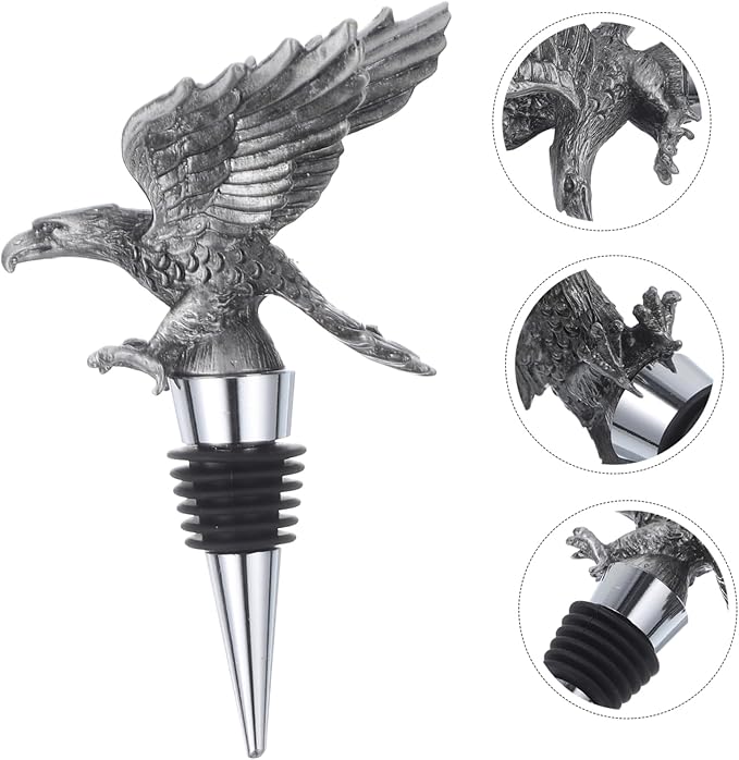 Ciieeo Eagle Head Wine Bottle Stopper Wine Sealer Easy Insert Remove Design for Home and Party Use Creative Eagle Shape