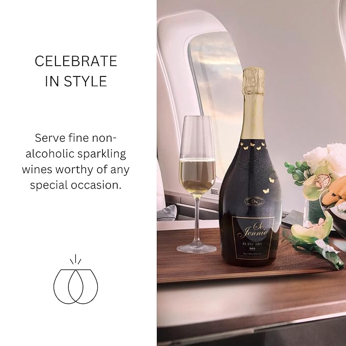 Non-Alcoholic Sparkling Wine Sampler – 4 Bottles (25.4 Fl Oz Each) – Lussory Brut, Princess Bollicine Bianco, Perle Blanc, So Jennie Paris (France, Italy, Spain)