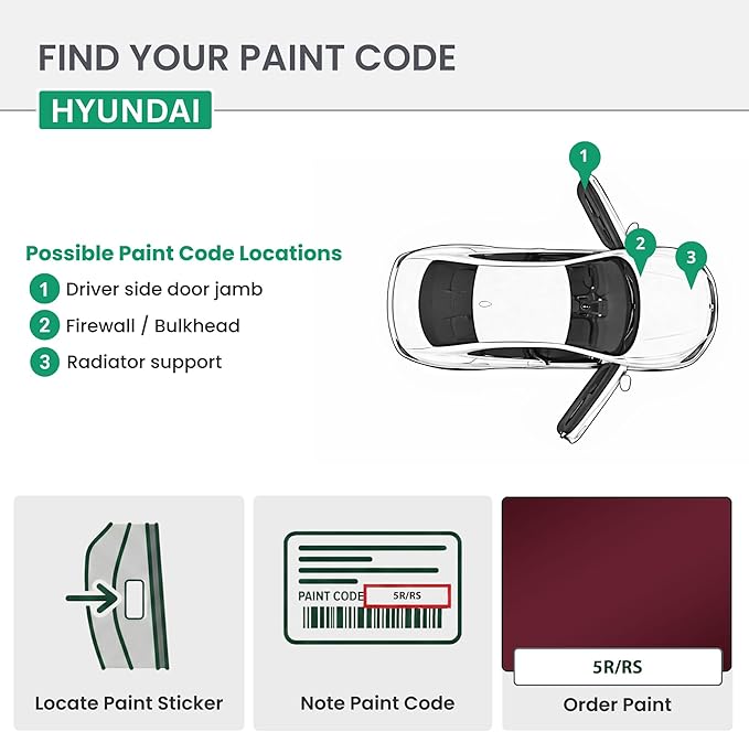ERA Paints - W5R/5R/RS - Wine Red for HYUNDAI Exact OEM Color Match Automotive Touch Up Paint for Cars - Scratch & Chip Repair for Metal & Plastic - Basic Kit - Made in USA