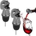 Linkidea 2 Pack Skull Aerator Pourer, Decanter Spout for Wine, Whiskey, Gothic Skull Bar Gadget for Smooth Pouring, Party & Home Bar Accessory, Halloween Christmas New Year Gift