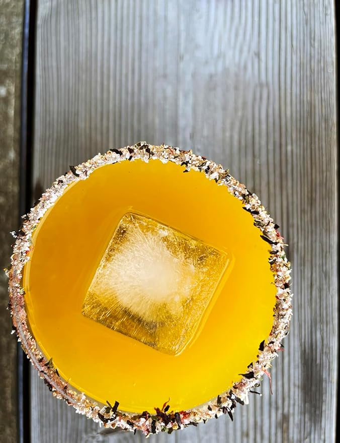Garden Glow Cocktail Rimmer – Citrus & Botanical Drink Garnish with Hibiscus, Rose, Orange & Mint – Perfect for Margaritas, Mojitos, Palomas, Cocktails, Mocktails, Teas & More