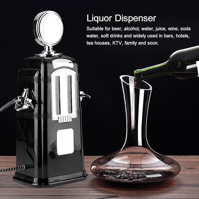 Pomya Beverage Pump Dispenser, 1000cc Double Guns Wine Beverage Pump Liquor Alcohol Beer Dispenser Beer Pump(Black) (Black)