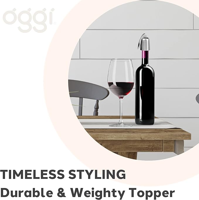 Oggi Bottle Stopper, Lever, Stylish Wine Topper (7653.) (Pack of 2)