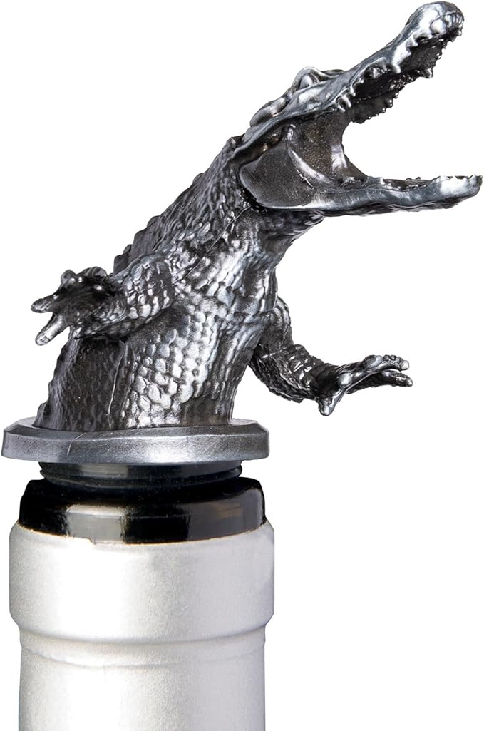 Stainless Steel Alligator Wine Aerator Pourer - Deluxe Decanter Spout for Robust Red and White Wine - Pour Amore Bottle Pourer/Stopper & Air Diffuser by Chris's Stuff