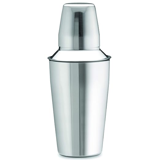 TableCraft 376 Cash & Carry Bar Shaker, 16 oz. (rim full), 3 piece set includes: shaker, strainer, and 3-1/4 oz. cap, dishwasher safe, stainless steel (individually boxed)