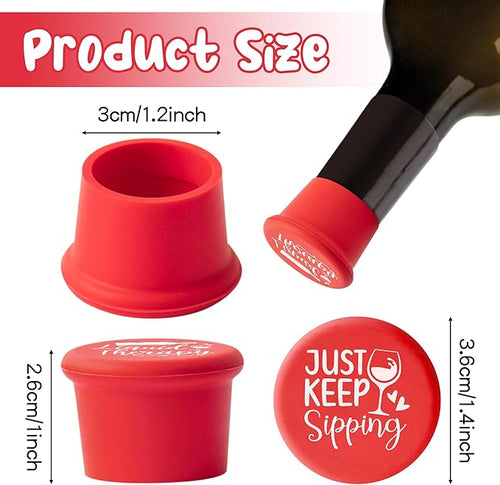 10Pcs Wine Stoppers Gift Set Funny Silicone Bottle Covers Reusable Beverage Corks Strong Sealing Keep Wine Fresh Lady Man Liquor Accessories for Outdoor Picnics Weddings Barbecues Parties