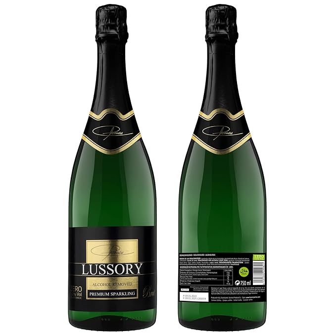 Non-Alcoholic Sparkling Wine Sampler – 4 Bottles (25.4 Fl Oz Each) – Lussory Brut, Princess Bollicine Bianco, Perle Blanc, So Jennie Paris (France, Italy, Spain)