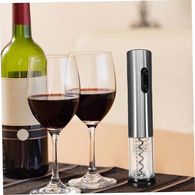 2pcs Automatic Electric Wine Opener Set Battery Powered Corkscrew with Foil Cutter Fast Cork Extraction Portable Wine Accessories for Home Party Wedding Celebration