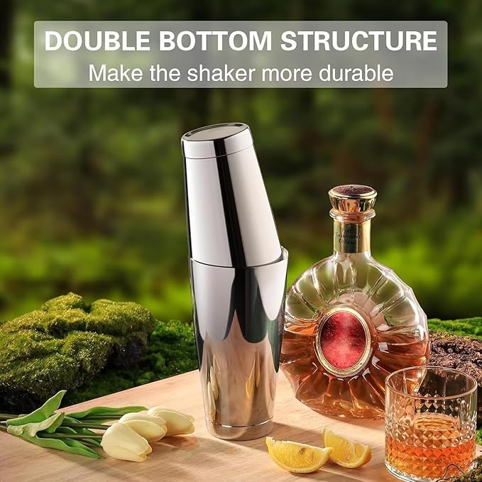 Homestia Professional Boston Shakers Set, 18oz and 28oz 2pcs Tins, Weighted Cocktail Shaker Set, for Bartenders, Pro Bar Shaker, Made from Premium Stainless Steel 304 (Black)