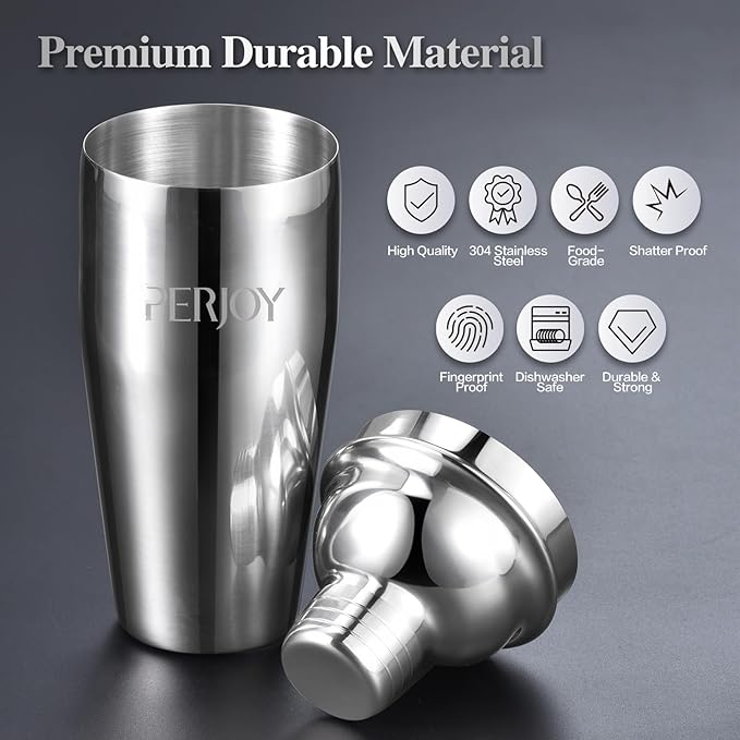 Cocktail Shaker Bartender Kit-12 Piece Cocktail Shaker Set with Stand, Stainless Steel Bar Set Tools Drink Mixer Set with Martini Shaker,Strainer,Jigger,Bar Spoon,Muddler, Gift for Men Dad&Him