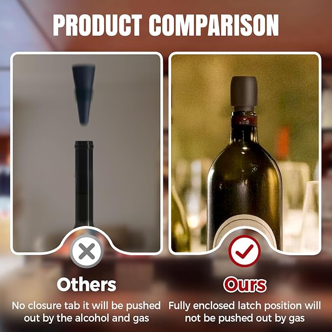 Silicone Wine Stopper for Wine Bottles, 2025 New Wine Stoppers for Wine Bottles, Seal Bottle Cover for Beer Champagne, Glass Bottle Sealer Covers Wine Stoppers for Home Use (8, All)