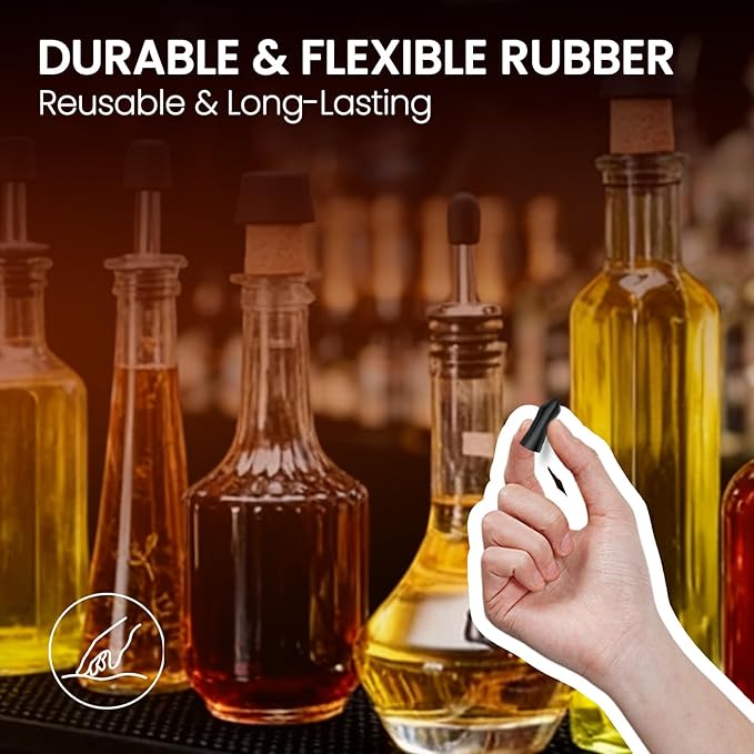 300PCS Pourers Dust Covers, Rubber Liquor Bottle Spout Caps, Olive Oil Wine Pour Spout Covers for Bar, Kitchen, Restaurants